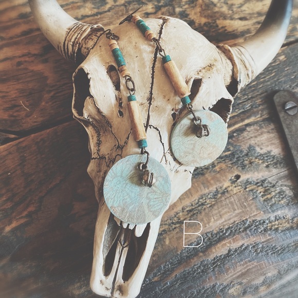 Henna Printed Dangles  A B C  / D is sold - Picture 5 of 17